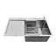 Кухонна мийка з нержавіючої сталі з лівим крилом накладна Nett NS-7848(L), Нержавіюча сталь - мініатюра 4