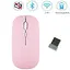 Мышка бесшумная компьютерная беспроводная Bluetooth, перезаряжаемый USB, Розовая  - миниатюра 2