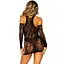 Мини платье Leg Avenue Mini dress and matching gloves Black One Size - миниатюра 3