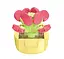 3D конструктор Flowers Красный кактус в горшке на 54 детали (25-102) - миниатюра 1