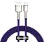 Кабель усиленный Baseus Cafule Metal USB - Lightning 2.4 A 1 м фиолетовый (CALJK-A05) - миниатюра 1
