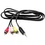 Кабель штекер 3.5 мм 4C 3 штекера RCA тюльпаны 1.8 м черный - миниатюра 1