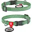 Нашийник для котів та дрібних порід собак Waudog Re-cotton з QR паспортом, відновлена бавовна, світловідбиваючий, пластикова пряжка, XS, Ш 10 мм, зелений - мініатюра 1