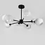 Люстра в черном корпусе на 8 белых глянцевых плафонах | Ст. F 68/8 BK | Line F - миниатюра 4