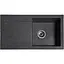 Гранітна кухонна мийка Romzha Quadro Grafit (201) з крилом - мініатюра 1