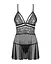 Эротический кружевной комплект с сеточкой Obsessive 838-BAB-1 babydoll & thong black черный пе XXL - миниатюра 6