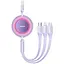 Кабель Baseus Bright Mirror 2 Series Retractable 3 in 1 Fast Charging Data Cable USB to M+L+C 66W 1.1 м Purple - мініатюра 1