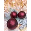 Набір ялинкових куль Блиск 80 мм 6 шт Бургунді - мініатюра 1