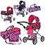 Коляска для ляльки, метал, 84x77x44 см, люлька-переноска, кошик, сумка, 57x38x16 см - мініатюра 2