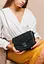 Жіноча шкіряна сумочка Yoko чорна флотар - мініатюра 3