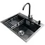 Комплект мийка + змішувач + дозатор Romzha Arta Carbon U-550 Space Gray (A) - мініатюра 1