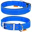 Ошейник для собак Dog Extreme из нейлона, двойной со светоотражающей вставкой ширина 20 мм, длина 30-40 см голубой - миниатюра 1