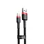 Кабель Baseus Cafule Lightning 1.5A (2m) red/black (CALKLF-C19) - мініатюра 1