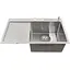 Мийка на кухню Nett NS-7848(L) з нержавійки з лівим крилом 1.5 мм накладна - мініатюра 8