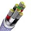Кабель Baseus Flash Series Ⅱ One-for-three Fast Charging Data Cable USB to M+L+C 100W 1.2m Purple - мініатюра 6