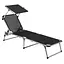 Ліжко розкладне Bo-Camp Sun Lounger With Sunscreen 5 Positions Black (1304460) - мініатюра 1