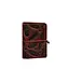 Женский кожаный кард-кейс 7.0 бордовый с перьями. - миниатюра 7