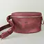 Шкіряна поясна сумка бордова вінтажна - мініатюра 3