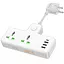 Мережевий удлинитель HOCO AC11A Voyage 2-position expansion socket(1C3A) (8.5 cm) White - миниатюра 2