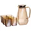 Кувшин 1.8 л со стаканами 6 штук по 200 (мл) графин для компота сока воды лимонада кувшин для напитков Коричневый Yiwu HP-19-39S - миниатюра 1