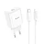 Мережевий зарядний пристрій Hoco C76A Pro 1Type-C PD/QC 30W+Type-C to Lightning EU) білий - мініатюра 1
