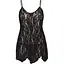 Рубашка бэби-долл Leg Avenue Rose Lace Flair Chemise Black, Queen Size - миниатюра 2