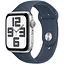 Смарт-часы Apple Watch SE 2 GPS 40mm Silver Aluminium Case with Storm Blue Sport Band M/L MRE23 - миниатюра 1
