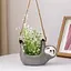 Подвесной цветочный горшочек в форме Ленивца (керамика) Серый - миниатюра 6