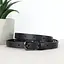 Ремінь жіночий вузький шкіряний з дірочками SF-1545 чорний (125 см) - мініатюра 2