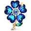 Брошь Цветок синий - миниатюра 1