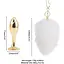 Металлическая анальная пробка Кроличьи хвост Lockink Sevanda White Bunny-Tail Anal Rose-shape Plug - миниатюра 7