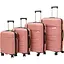 Набір валіз 4в1 ABS-пластик з кодовим замком і телескопічною ручкою рожевий (PP002) - мініатюра 1