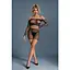 Бодістокінг Caprice Lingerie Model 07 One size Black топ, велосипедки, сітка зі стразами - мініатюра 1