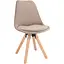 Стул Jumi Saida в скандинавском стиле с деревянными ножками бежевый - миниатюра 1