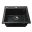 Гранитная мойка Globus Lux Aosta черный металлик 490x455мм А0001, Черный - миниатюра 4