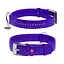Нашийник для собак шкіряний Waudog Glamour з QR-паспортом подвійний зі стразами M Ш 20 мм Д 30-39 см фіолетовий - мініатюра 1