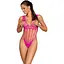 Сетчатый бодистокинг с продольными вырезами Obsessive B121 teddy розовый S/M/L - миниатюра 1
