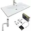 Набір для ванної кімнати Adamant раковина умивальник QUANTO 90 штучний камінь прямокутна з сифоном Click-Clack + змішувач - мініатюра 1