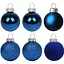 Набір новорічних куль Yes! Fun пластик 8 см 6 шт. синій (975122) - мініатюра 1