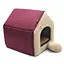 Будиночок для собак та котів Zoo-hunt Хутро бордове №2 345х390х385 мм (ZH24583585-1) - мініатюра 1