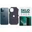 Захисна плівка гідрогелева SKLO Back тил+грани без углов+лого Carbon для Apple iPhone 13, 6.1 Чорний - мініатюра 1