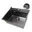 Кухонна мийка чорна з нержавіючої сталі 1.5 мм багатофункціональна накладна Nett NB-5747, Чорний - мініатюра 2