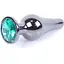 Анальна пробка Boss Of Toys Boss Series - Jewellery Dark Silver Butt Plug Green, BS6400060, Срібний / Зелений - мініатюра 1