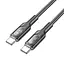 Кабель Hoco U120 Transparent explore 60W intelligent power-off charging data cable C to C Чорний - мініатюра 3