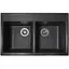 Гранітна кухонна мийка Romzha Valuri 78-2D Grafit (201) з двома чашами - мініатюра 1