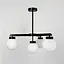 Чорна люстра на 4 білих плафони Ø 60 см | Арт. SGJ 6/4 BK+WT | Line F - мініатюра 4
