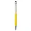 Стилус ємнісний, з кульковою ручкою, металевий, жовтий із золотистими кристалами. - мініатюра 1