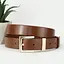 Ремень женский кожаный JK-3023 (115 см) коричневый с золотой пряжкой - миниатюра 1