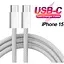 Кабель PD 60W USB-C на USB-C (1m) Woven для Apple (OEM) white - мініатюра 6