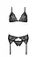 Комплект з відкритим доступом Passion DELIENA Set XXL/XXXL black ліф стрінги пояс для панчох - мініатюра 3